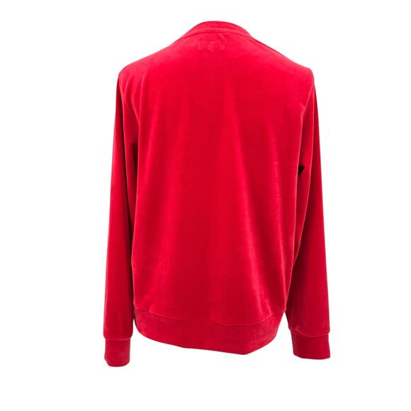 Zyia Active Fuschia Pink Soft Velour Velvet Spell Out Pullover Sweatshirt - Picture 3 of 11